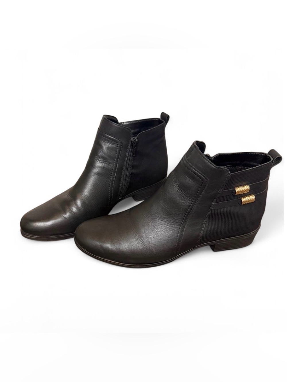 Remonte Arielle 77 Black Leather Ankle Boots Sz 43 / US 11 Timeless Comfy Shoes